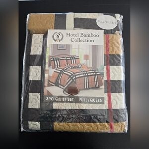 Brand New Hotel Bamboo Collection 3 Piece Full/Queen Size Quilt Set